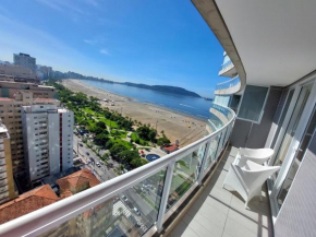 Book Santos - Unlimited 1703 - Veja a baía da cama